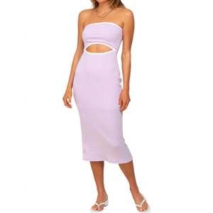 NEW SAGE & CITRUS contrast binding tube mini dress in lavender